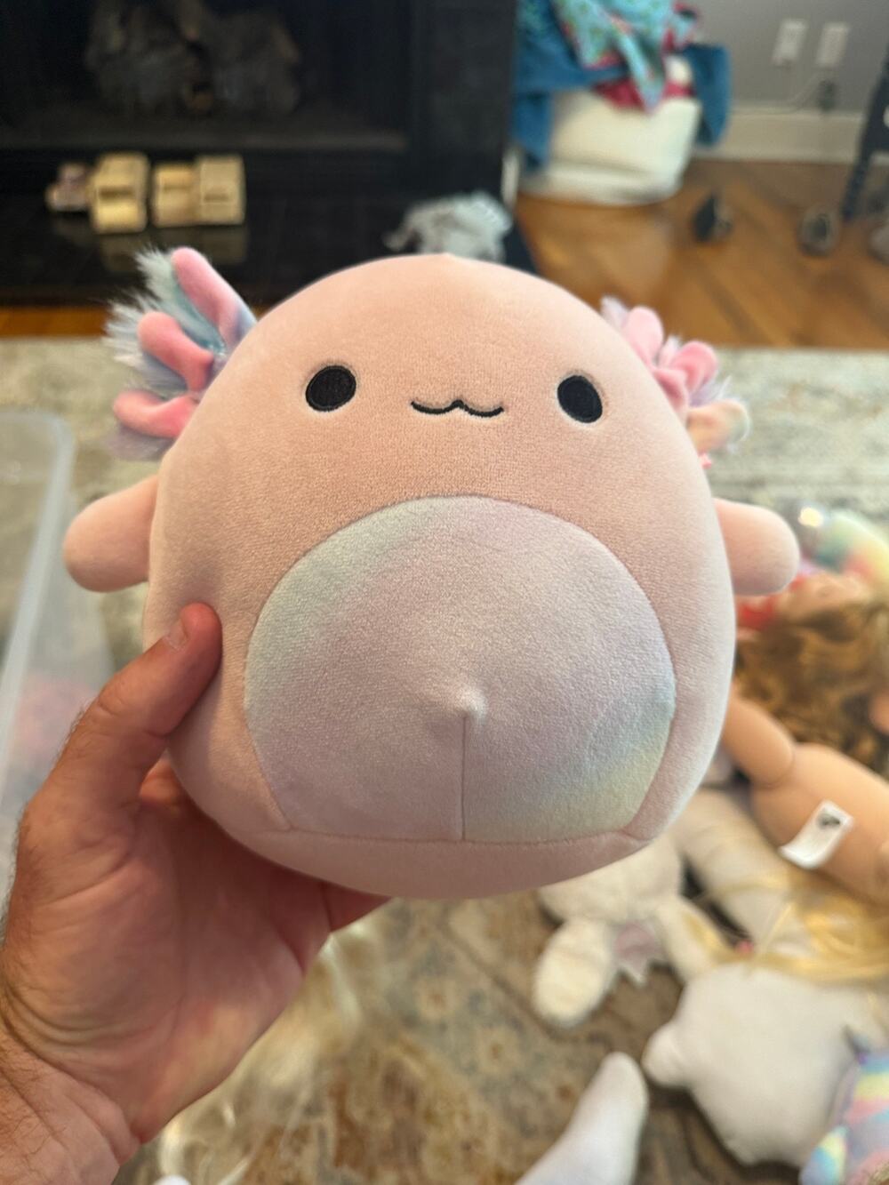 Original Squishmallows Pink Axolotl Plush Rainbow Fuzzy Gills 10” Kellytoy